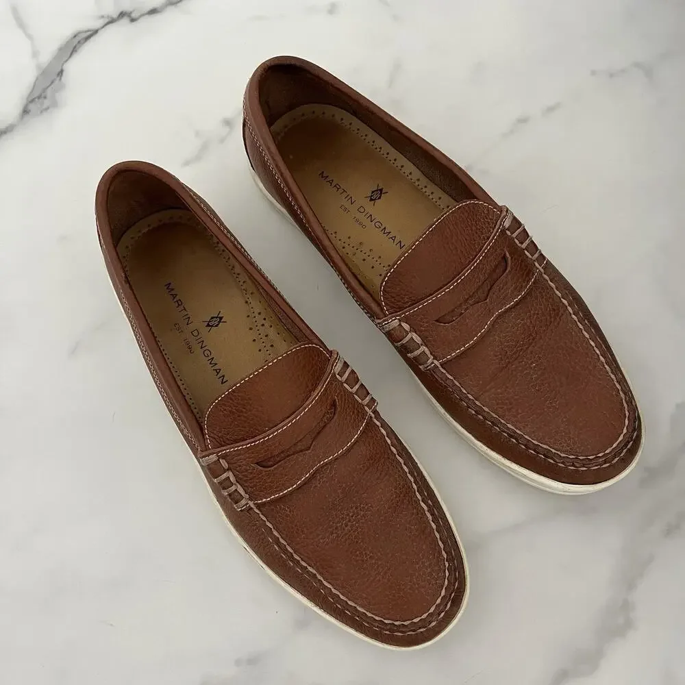 Martin Dingman Brown Leather Loafers size 8.5